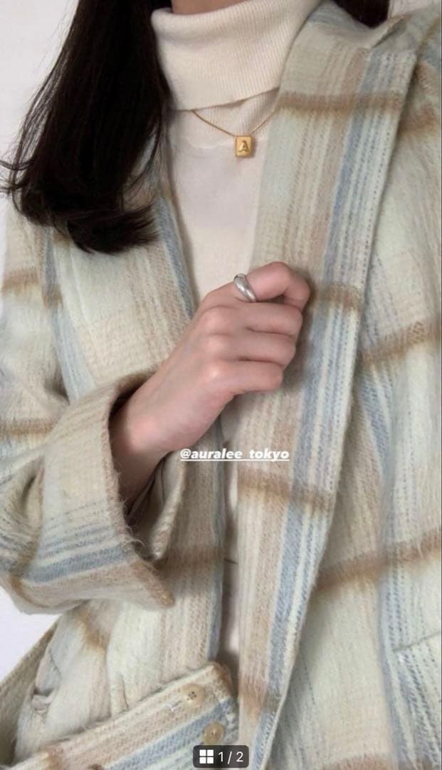 ⭐︎限定特価⭐︎AURALEE アルパカシャギーチェックコート　アウター　オーラリー