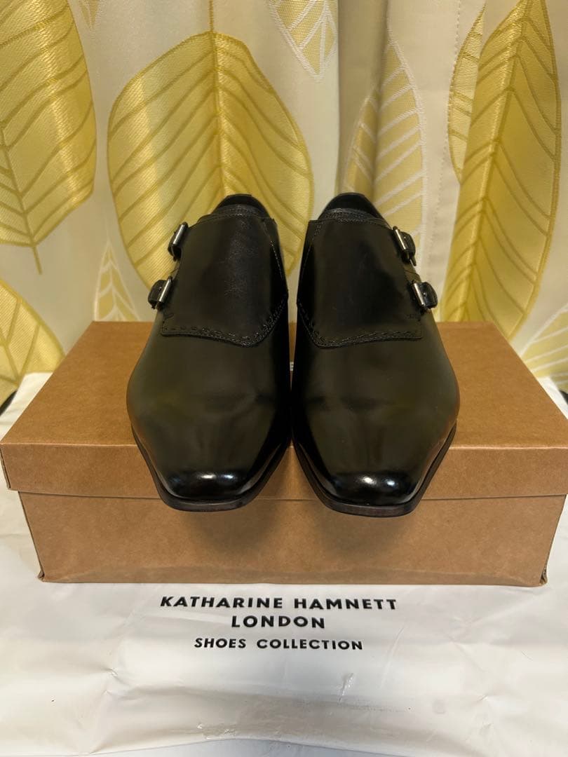 KATHARINE HAMNETT ブラックレザーシューズ　26cm