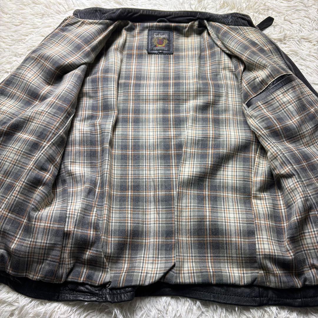 ショット シングル ライダース レザージャケット クラシックレーサー 黒　M