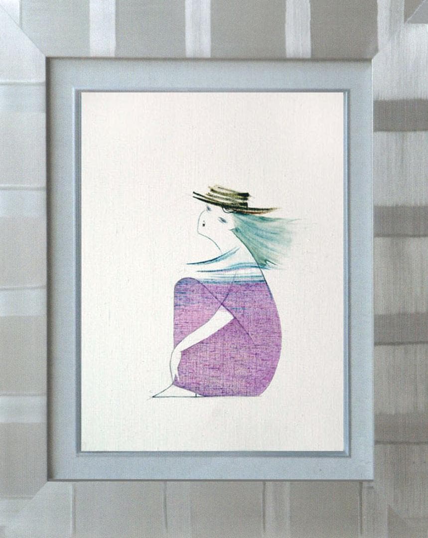 油絵 菅家令子 絵 絵画 インテリア 額付(銀) F4-080414 人物 女性