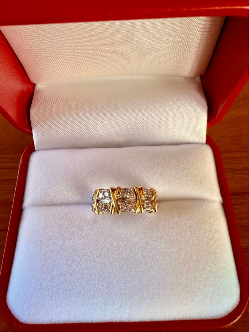 専用　ゴージャス　ダイヤモンド　pt900 プラチナ　k18 リング　13.5号