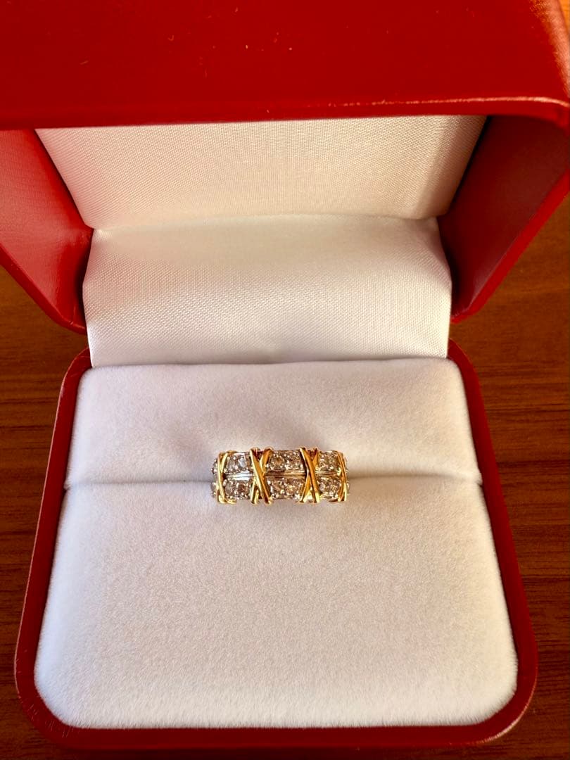 専用　ゴージャス　ダイヤモンド　pt900 プラチナ　k18 リング　13.5号