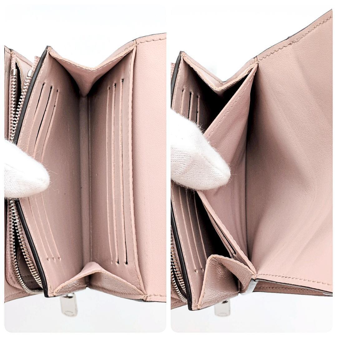 【美品】ルイヴィトン マヒナ コンパクト 二つ折り財布 ピンク ※鑑定済み