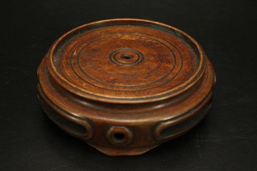 中国美術 緑釉 纏枝蓮花貼 三耳 壷 台付(A890)