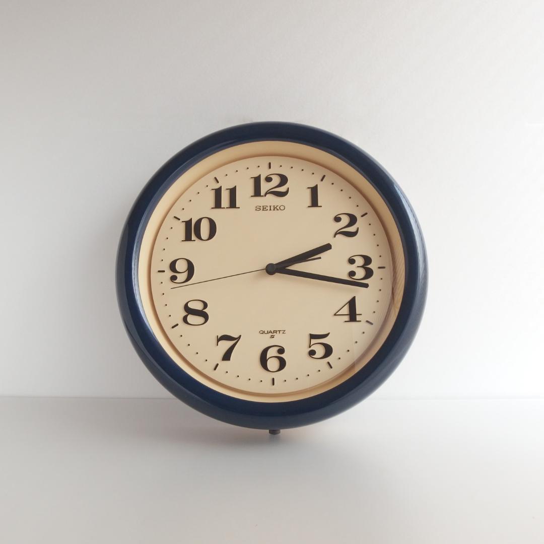SEIKO ネイビー色の掛時計 渡辺力 70s