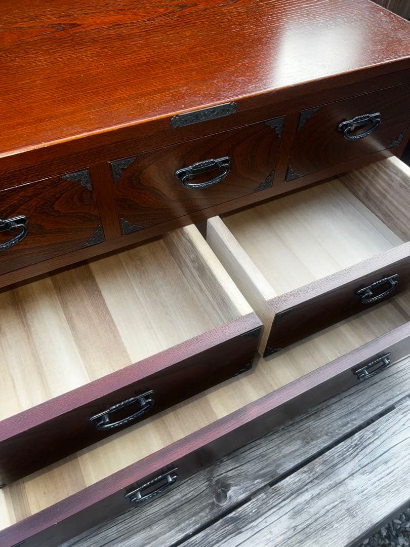 43 ケヤキ作り 桐材 民芸家具 小箪笥 定価80000円