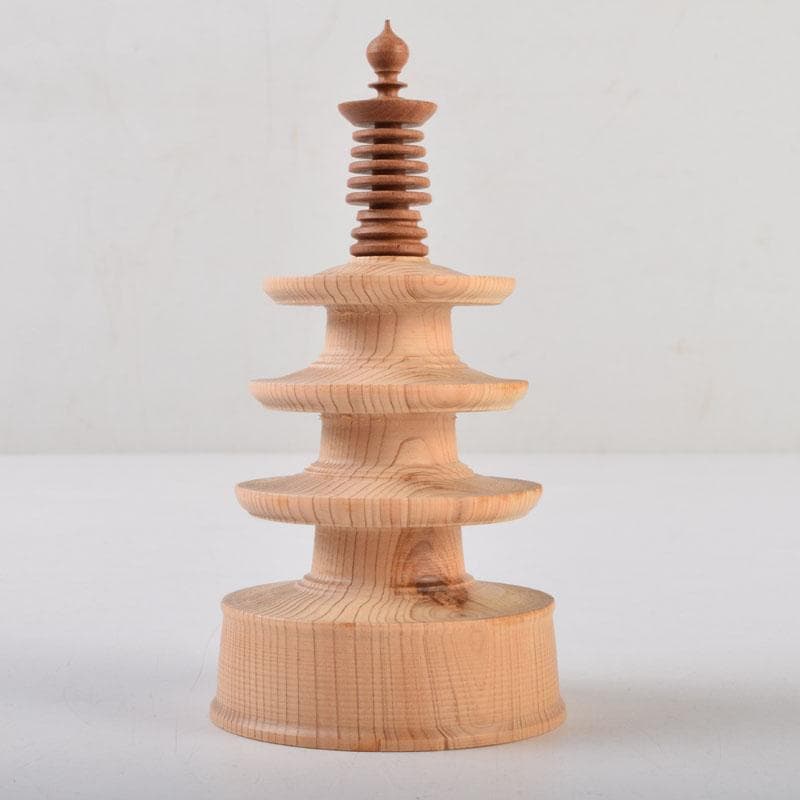 仏教美術　木彫　東大寺古材　百萬塔　在銘　共箱　V　8776