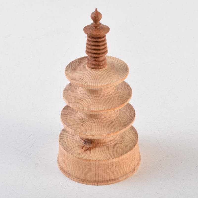 仏教美術　木彫　東大寺古材　百萬塔　在銘　共箱　V　8776