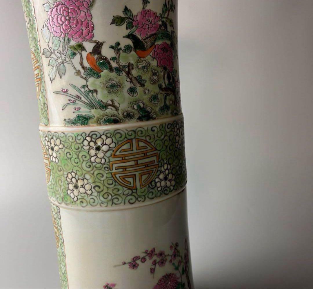 中国 花瓶色絵 粉彩 壺 飾壺 花器