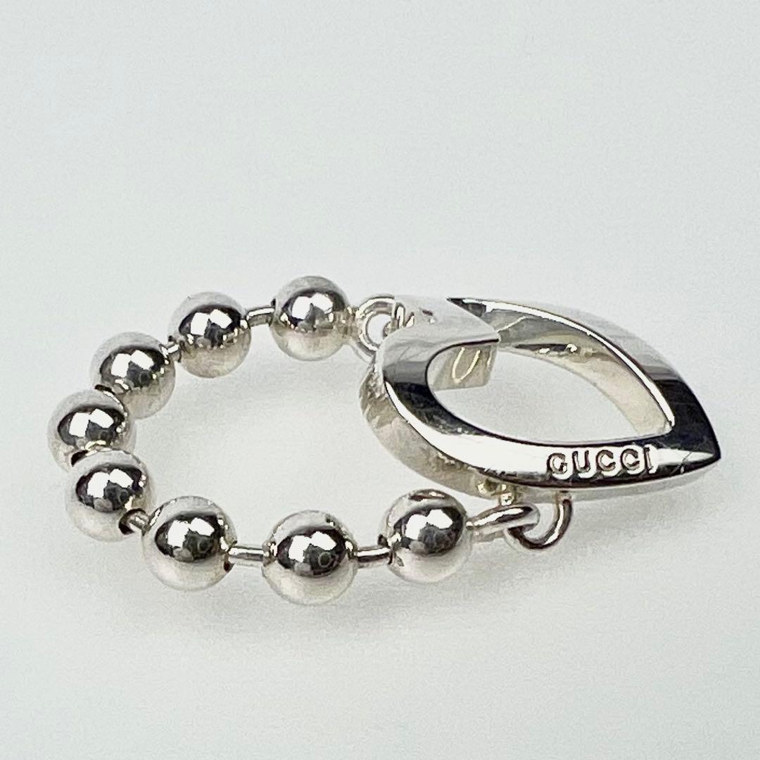 GUCCI グッチ ハート ボールチェーン リング 指輪 10号 シルバー