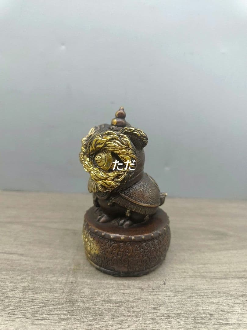 銅製 ライオンマスコット茶台リビング 玄関 デスク 装飾品 工芸品 置物