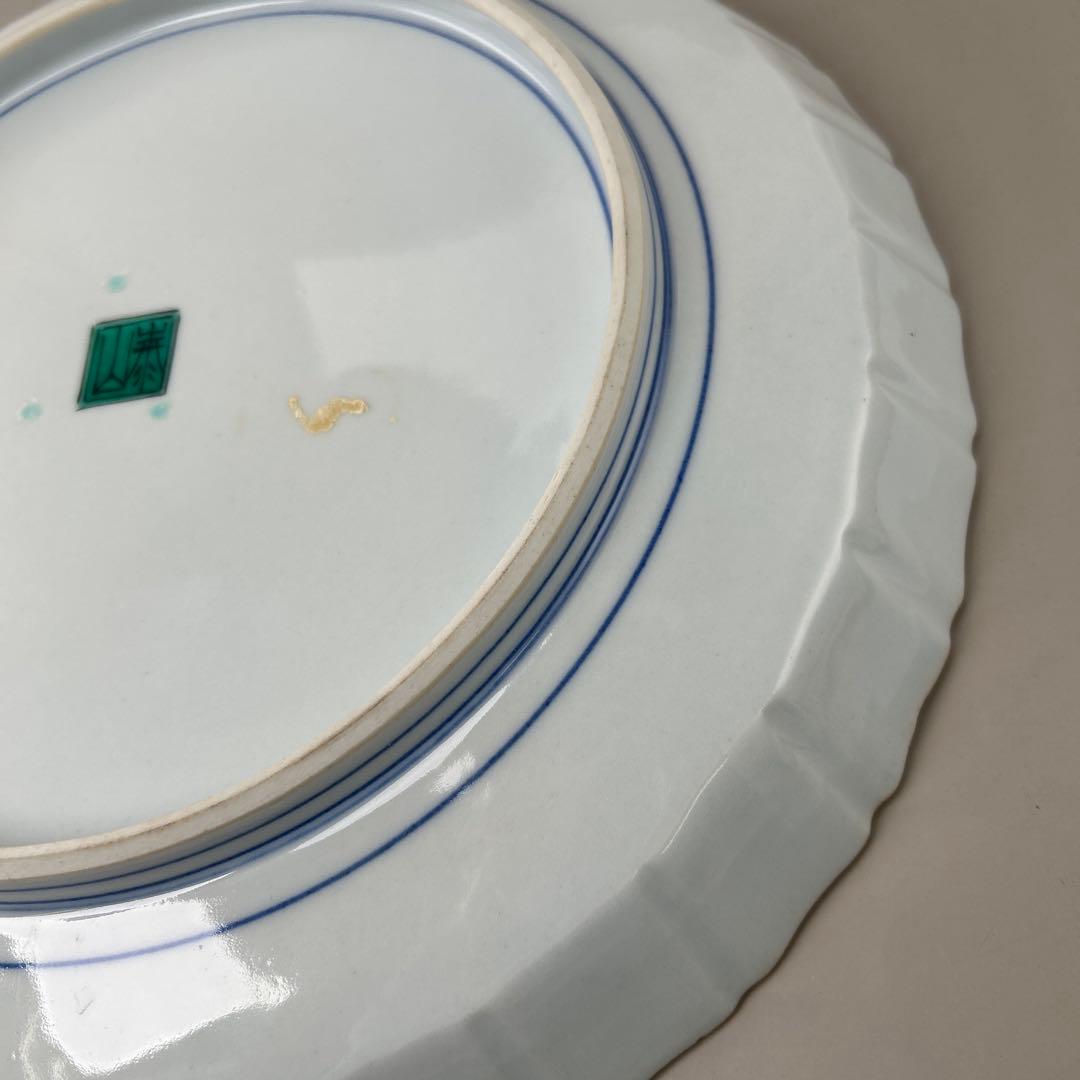 九谷焼 色絵 牡丹図 節皿 武腰泰山 共箱入B007