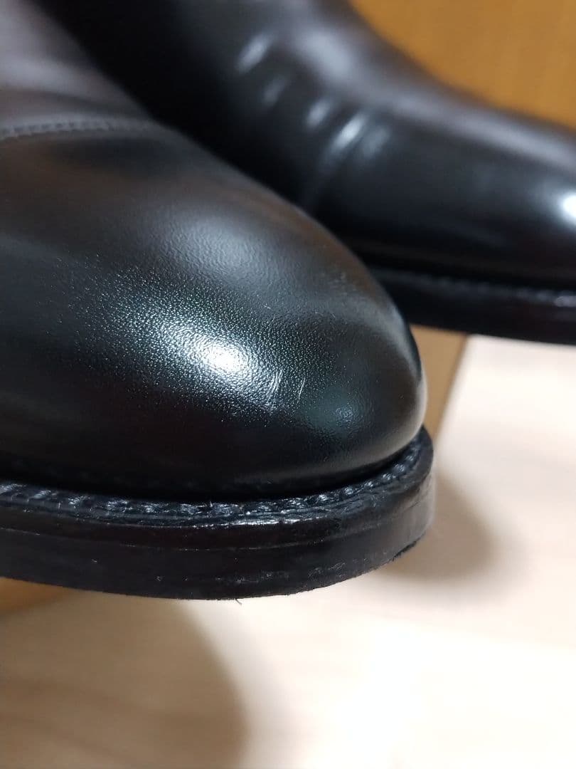 三陽山長 友二郎 ラバーソール 9 1/2 ブラック【美中古】ストレートチップ