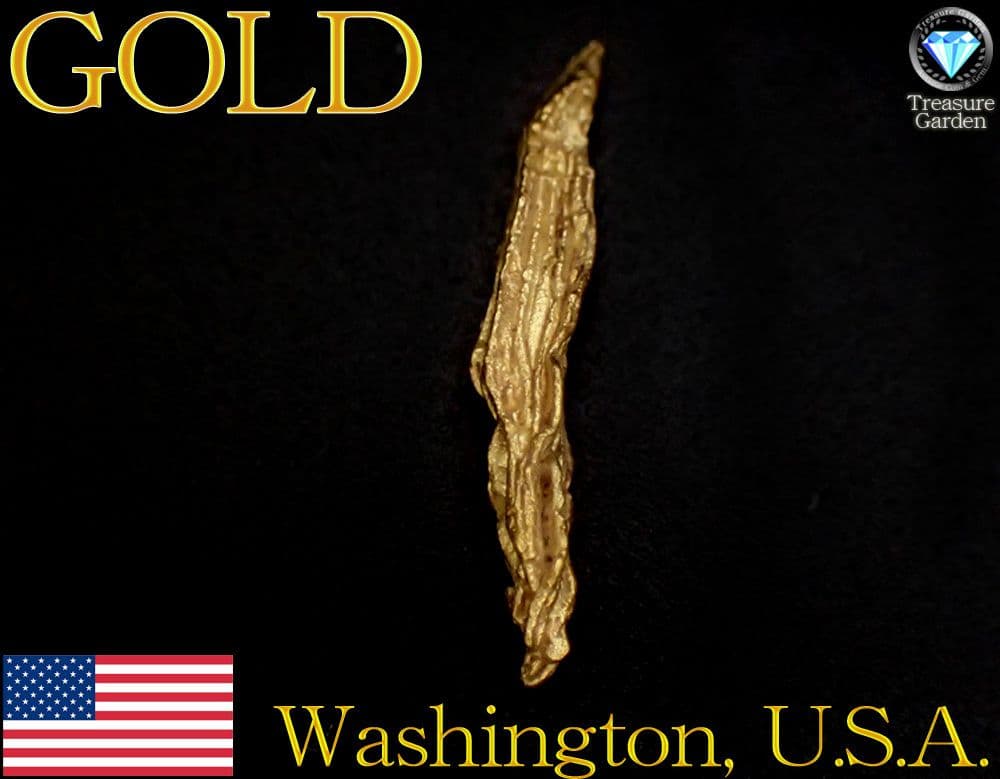 【レア！金の細長いワイヤー状結晶】 アメリカ ワシントン産 自然金 結晶