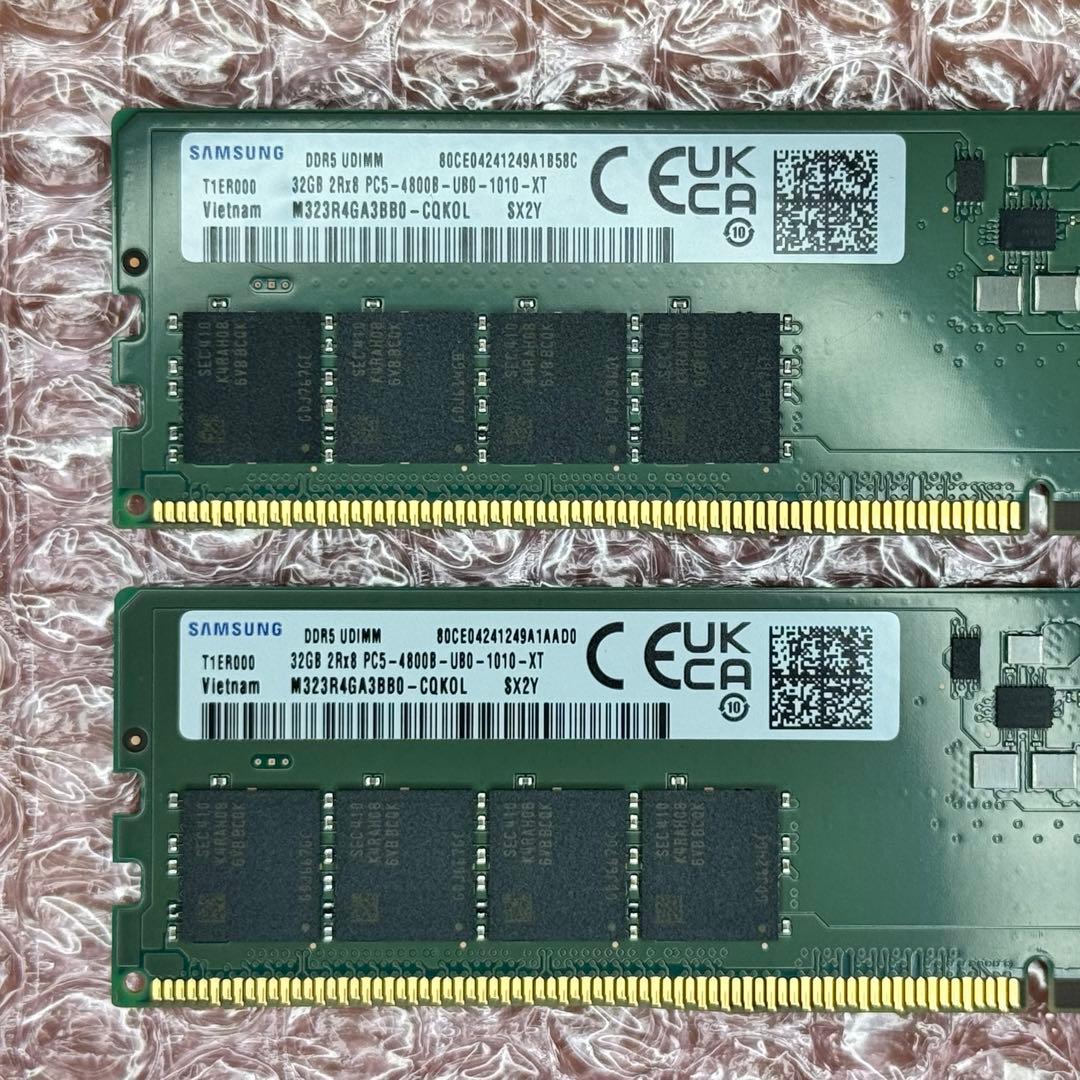 Samsung DDR5-4800 32GB×2枚 計64GB 動作確認済