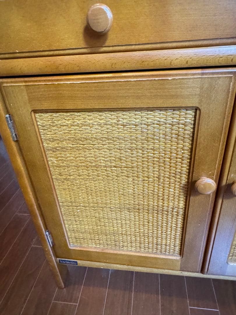 オールドカリモク　電話台　FAX台　キャビネット　レトロ　送料込み匿名発送