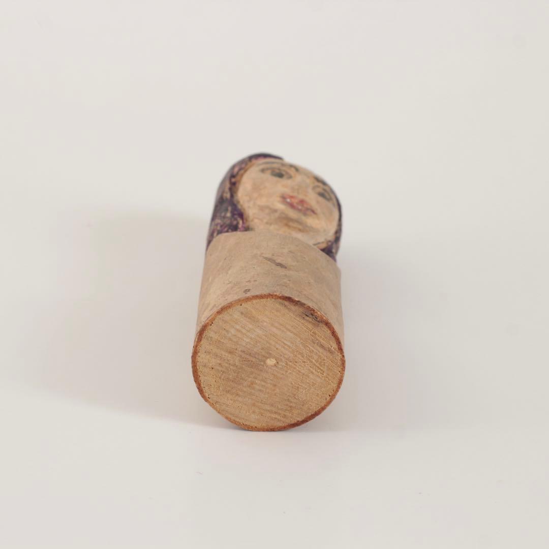 不思議な 木彫 人物像 No.3 古道具 アンティーク オブジェ