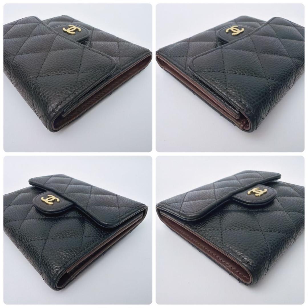 【yukari】シャネル ココマーク マトラッセ 三つ折り財布 コンパク