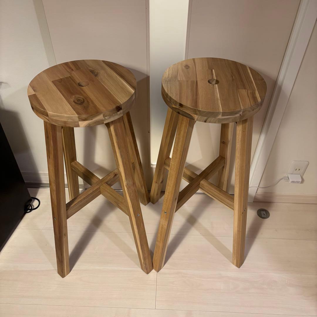 IKEA イケア SKOGSTA スコグスタ カウンターチェア ２セット 美品