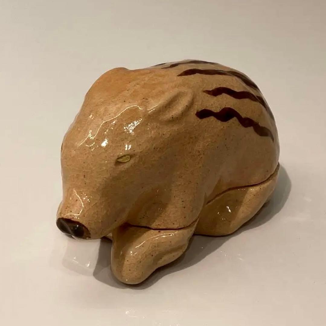 干支　亥　香合　利昇作