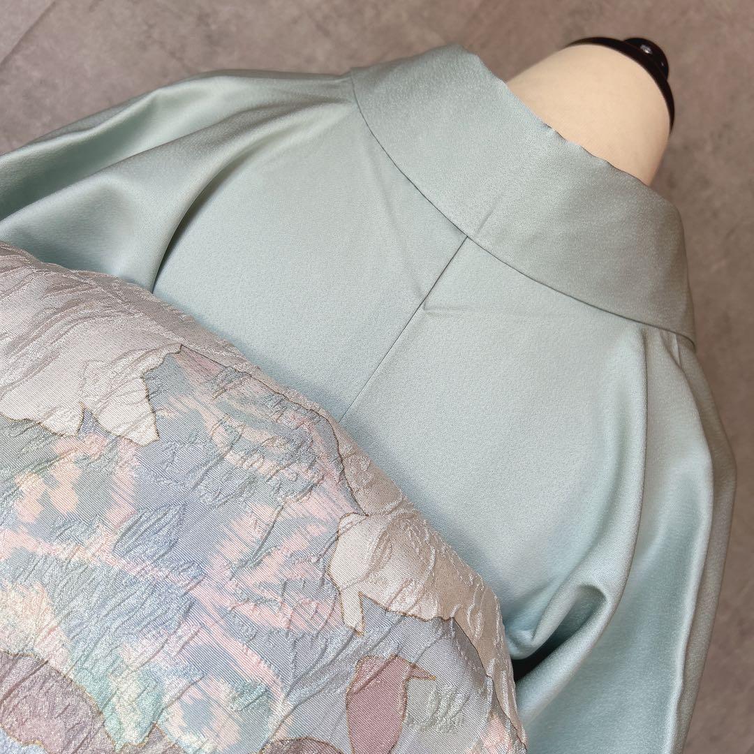 訪問着　フルセット　正絹　付け下げ　着物　海　泡　千地泰弘　作家物　A0