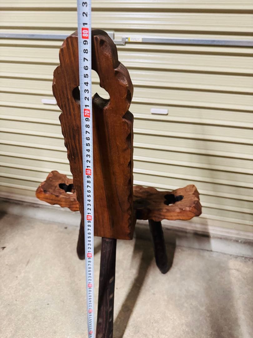 スペイン製 シェファードチェア 木彫り 木製 シェファードスツール 飾り 椅子