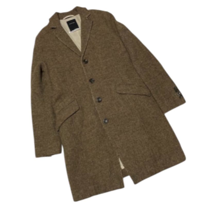 Pas de Calais パドカレ ツイード生地ヘリンボーン チェスターコート