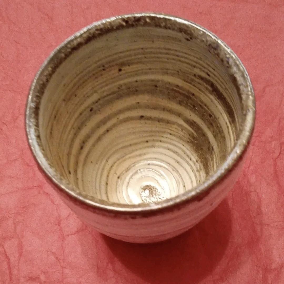 信楽焼　灰釉刷毛目湯呑み5客揃い