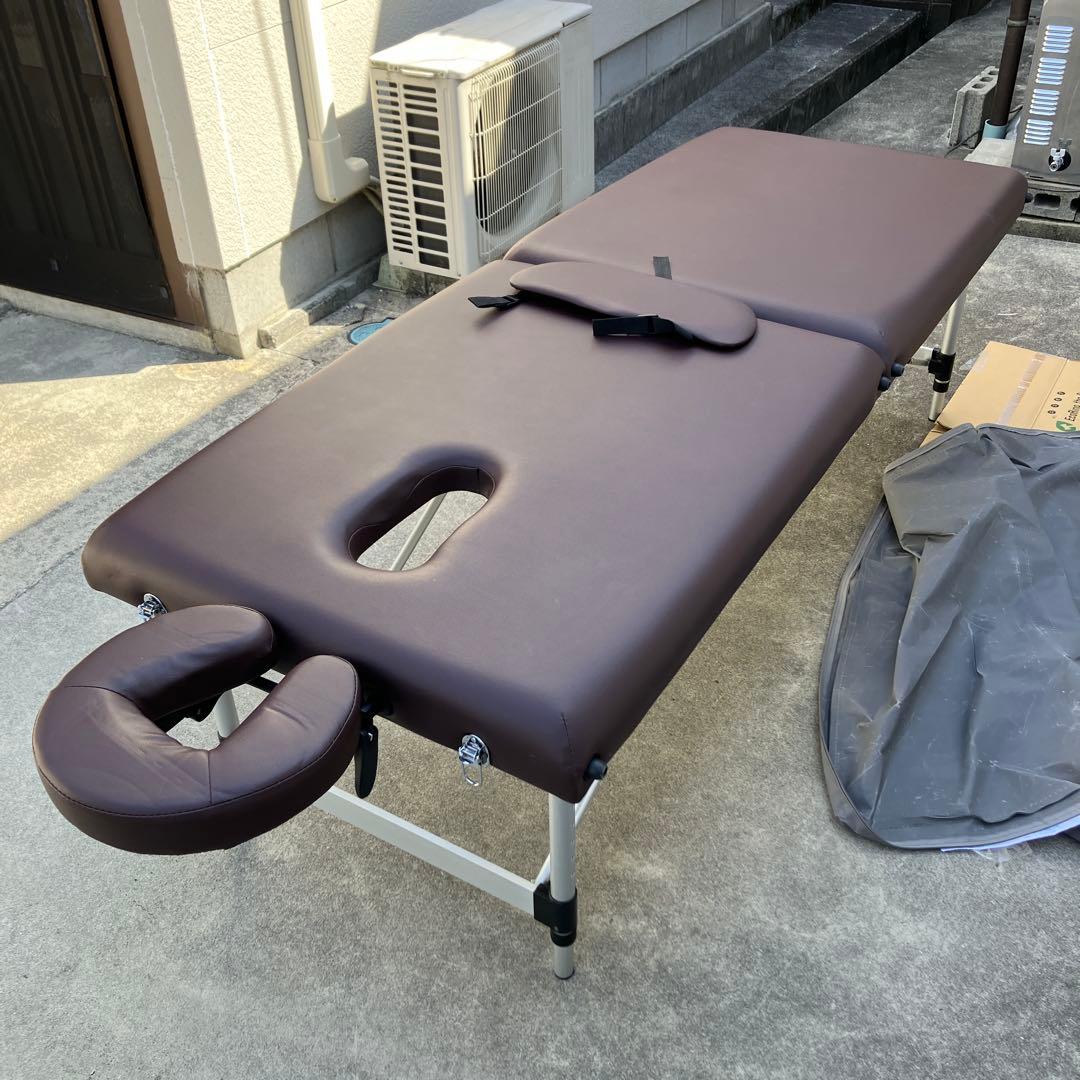 セブンビューティ　折りたたみ式マッサージテーブル　ブラウン