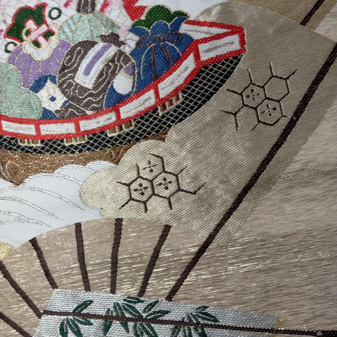 1735蔵出し　アンティーク末広がり家の繁栄小槌金運アップ縁起物の特大袱紗