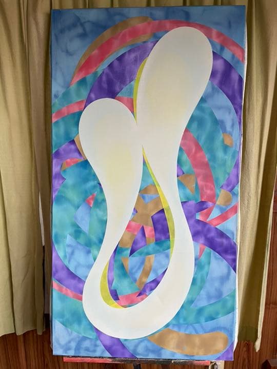 油絵　現代アート  愛Ⅲ  作者 あんどうまさひろ 油彩画