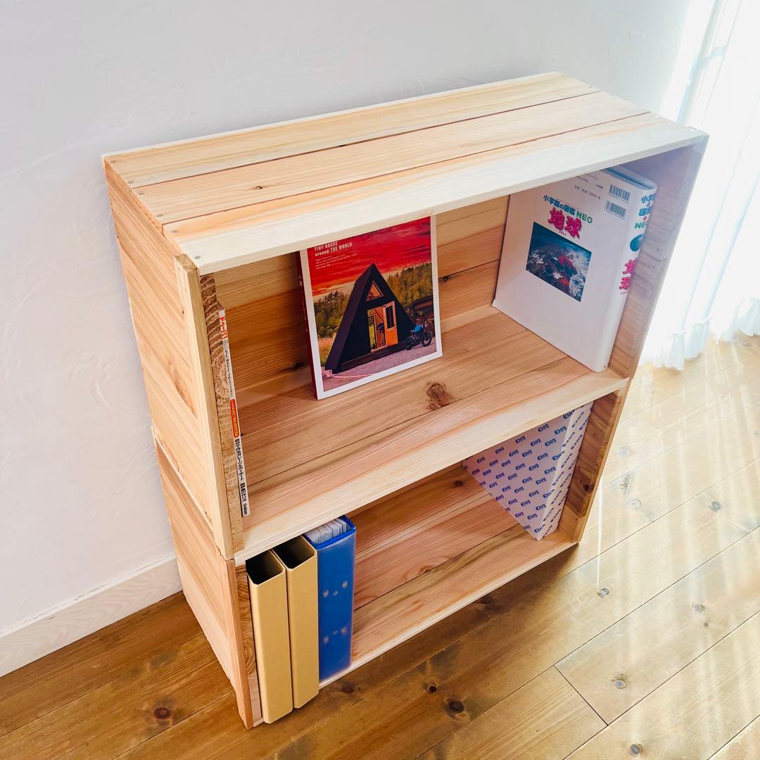 新品 りんご箱 A4 サイズ 4箱 / 収納 本棚 ラック シェルフ 棚 木製