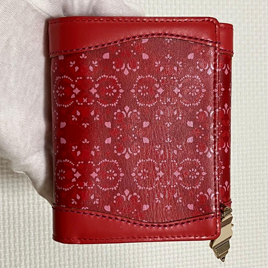 ・未使用　ANNA SUI アナスイ　レザー三つ折り財布　ルビー