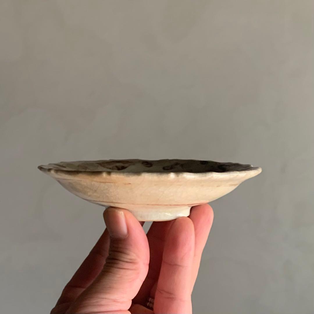 専用 鉄絵 輪花 平盃 小皿 スコタイ 16〜17世紀頃 古美術 古道具