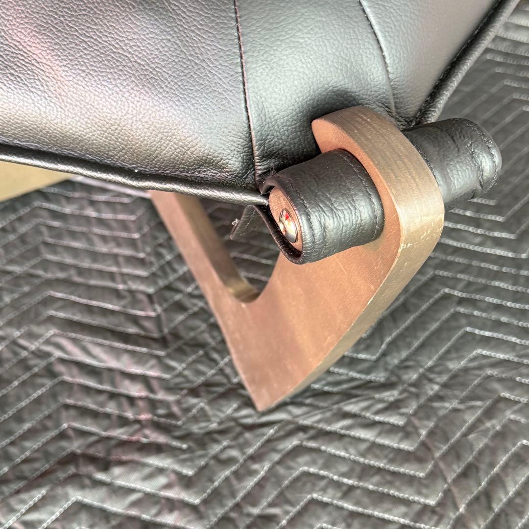 ギャラクシー ルナ ローバック パーソナルチェア 革張 ブラック　本革