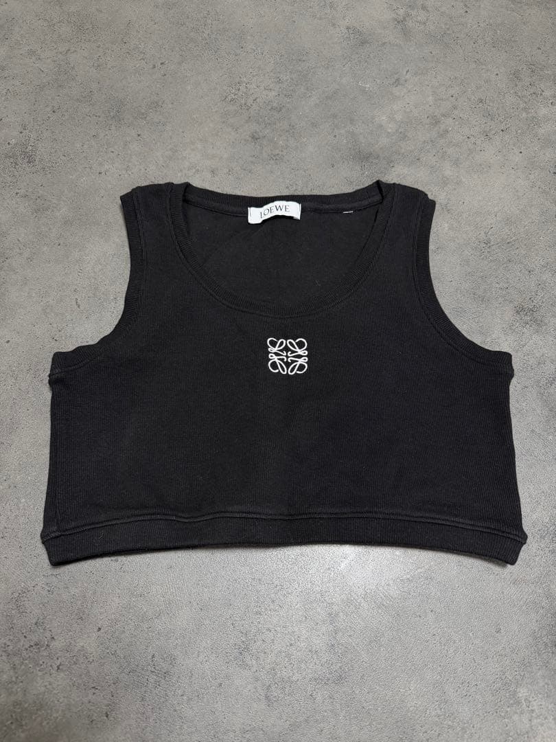 LOEWEロエベ ベアトップ タンクトップ ハーフトップ 黒