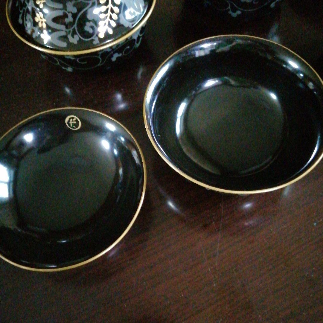 木製漆器　藤紋蓋付煮物椀　10客　13cm　大正〜昭和初期　椀中ヤケあり