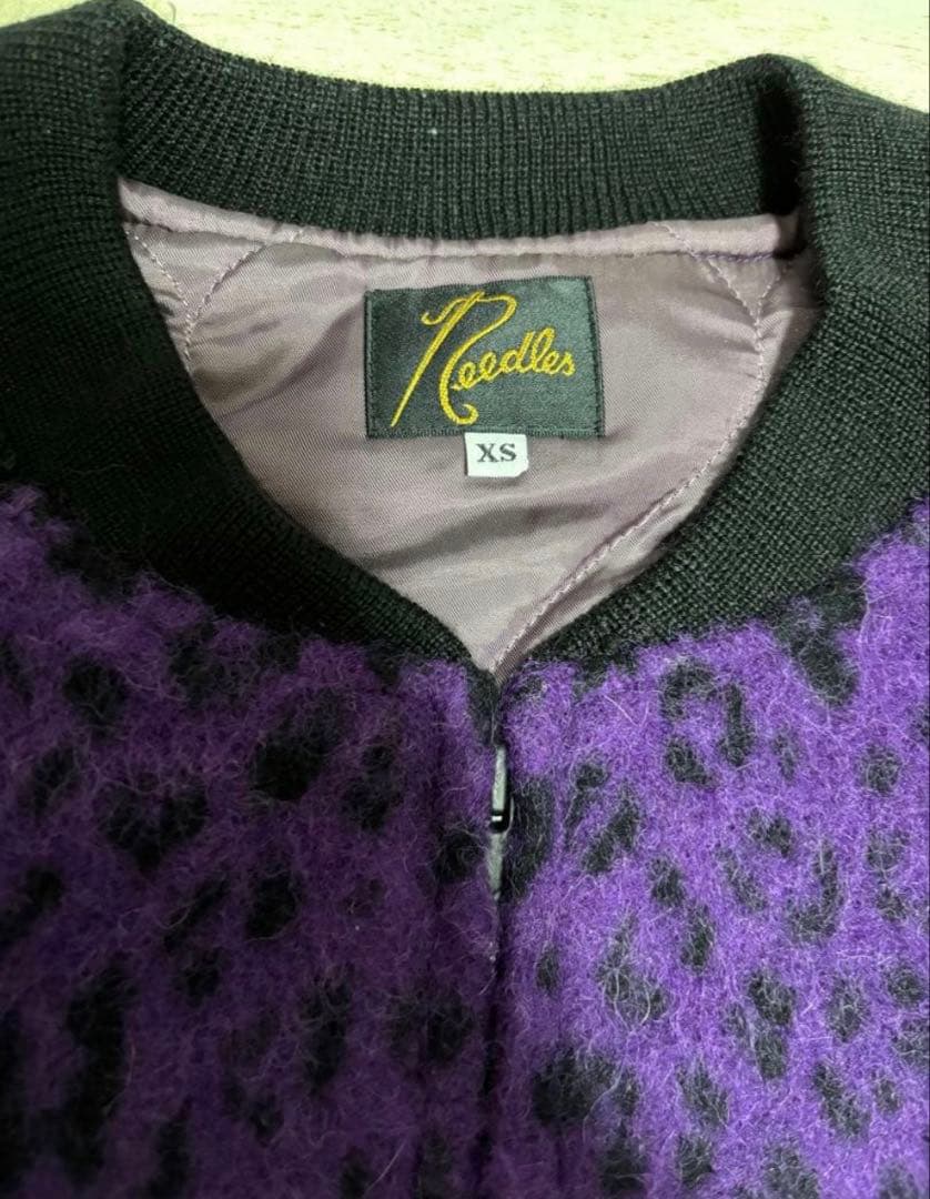 ニードルス×ビームス別注 アニマル柄 ジップジャケット パープルレオパード