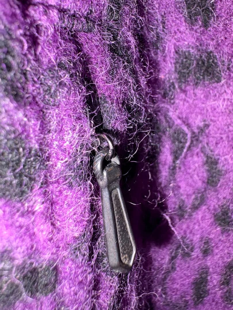 ニードルス×ビームス別注 アニマル柄 ジップジャケット パープルレオパード