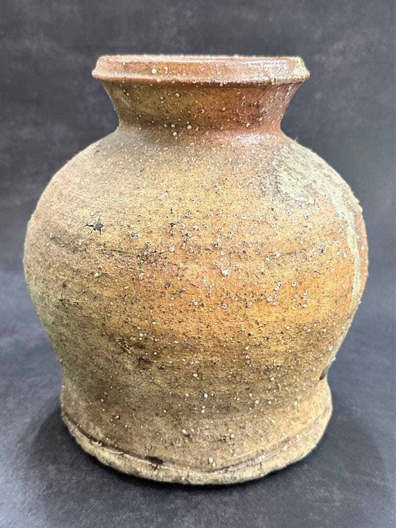 【⭐️蔵出し❣️貴重⭐️】信楽焼　蹲(うずくまる)　壺•花入　古格抜群　古作