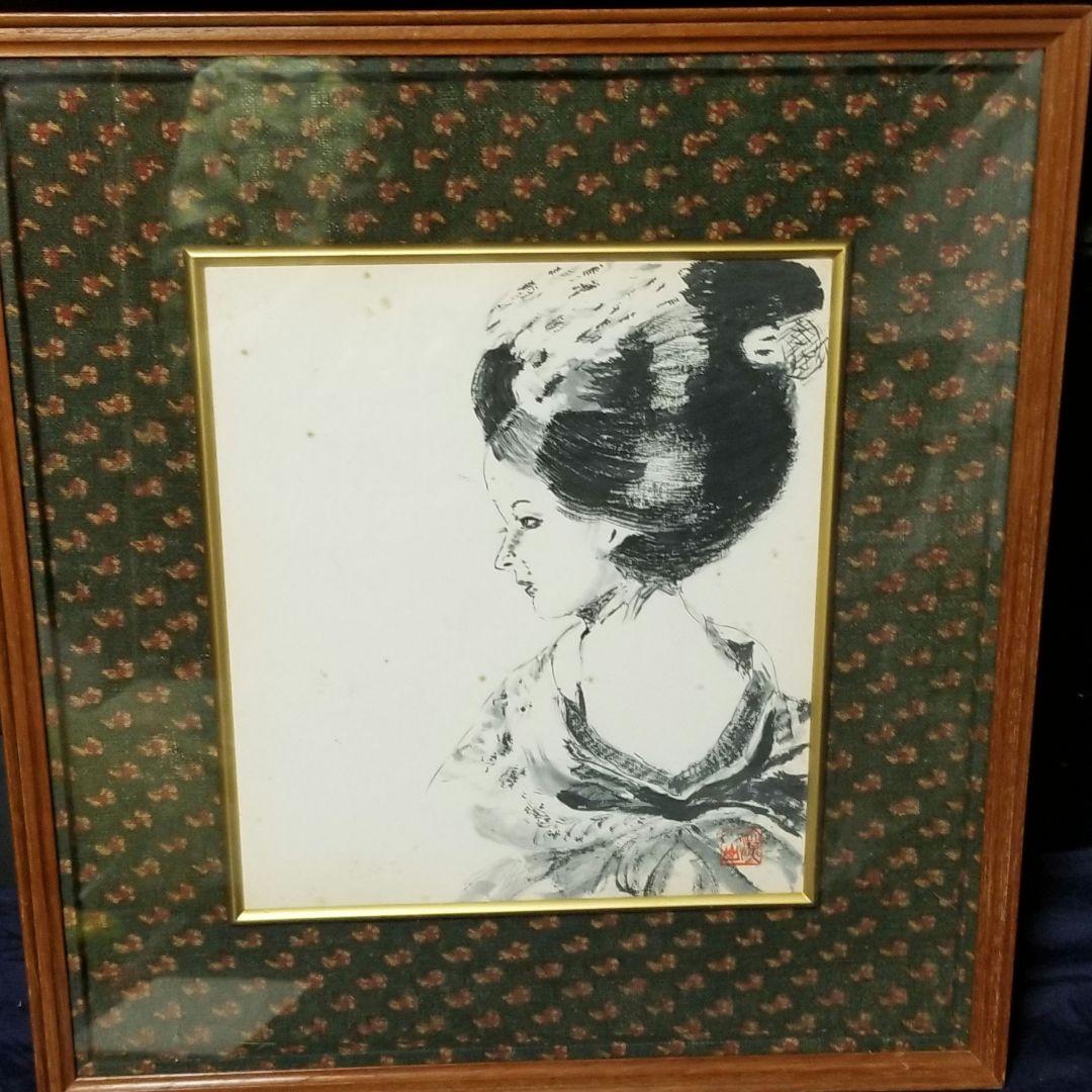 舞子の色紙深山絵落款入りです