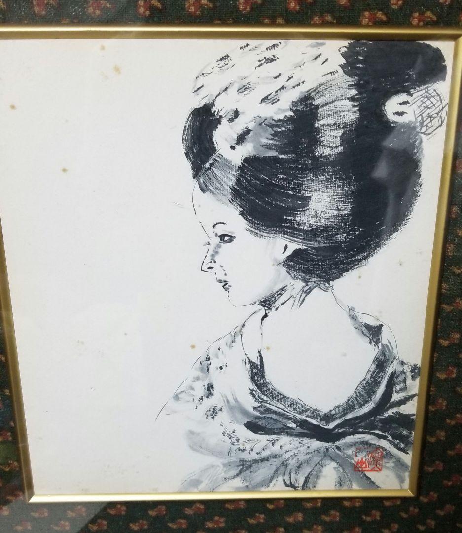 舞子の色紙深山絵落款入りです