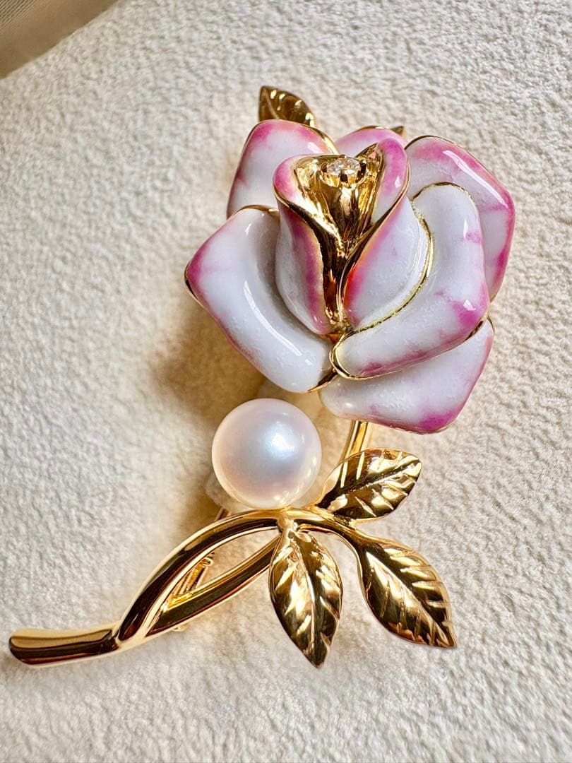 稀少 ミキモト プリンセスグレースコレクション ブローチ K18 パール 極美品