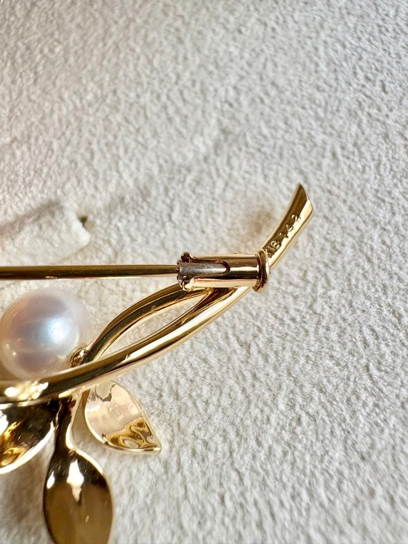 稀少 ミキモト プリンセスグレースコレクション ブローチ K18 パール 極美品