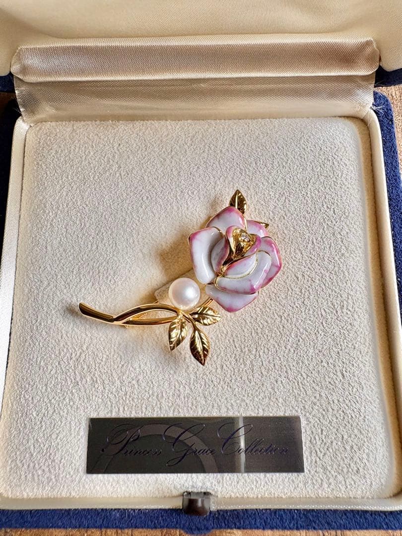 稀少 ミキモト プリンセスグレースコレクション ブローチ K18 パール 極美品