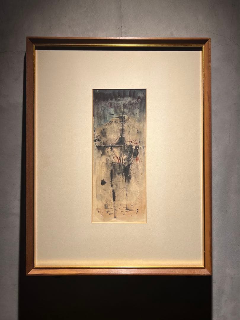 平野　遼　【黒鳥】肉質画　サインあり　1963年　美品