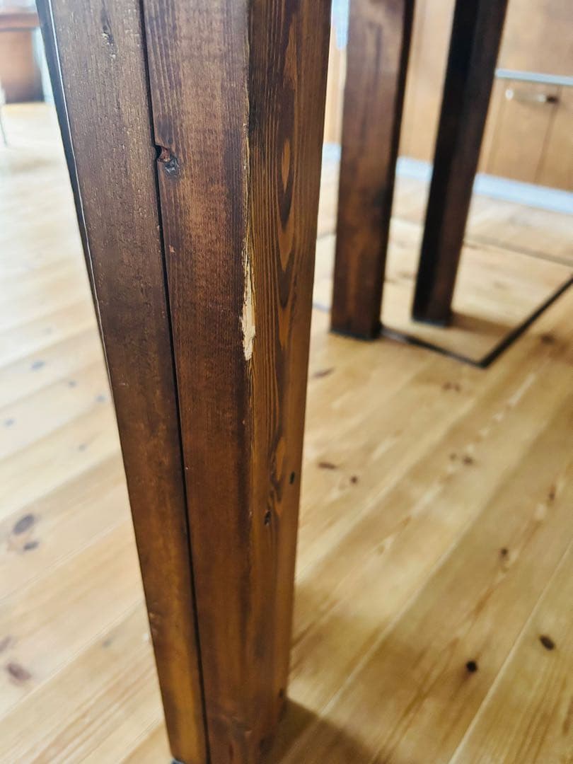 ダイニングテーブル　丸型　4人掛け　北欧風　古材　アンティーク　木製