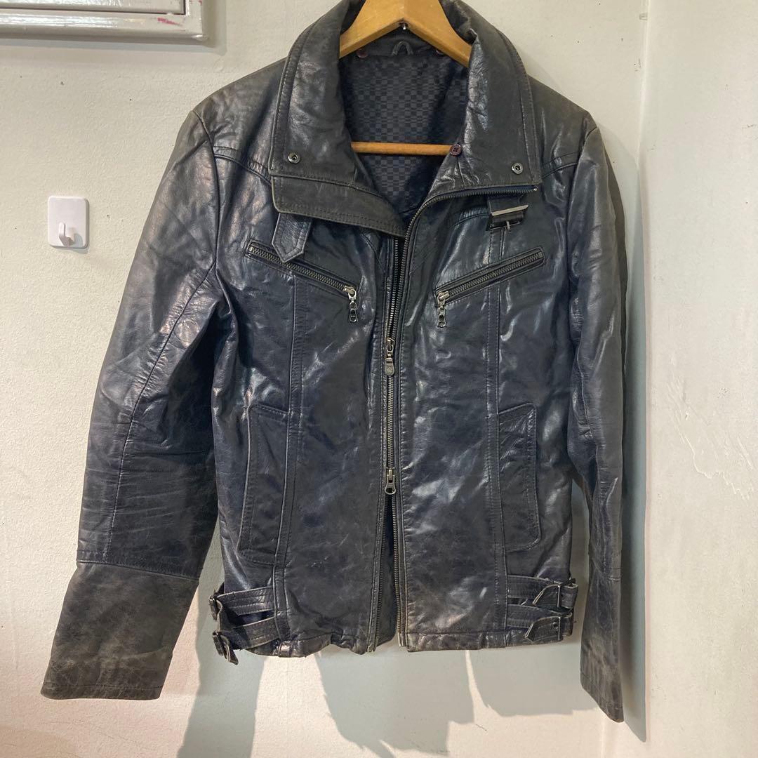 y2k グランジ　TORNADO MART ライダース　レザー　サイズL D7