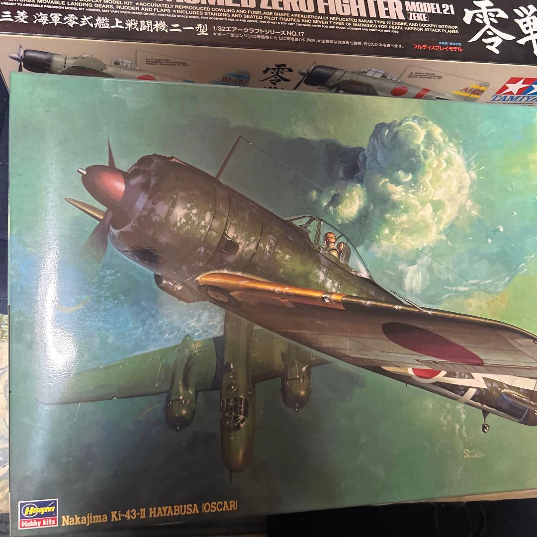 ハセガワ　紫電改　疾風　隼　タミヤ　零戦ニ一型　1/32戦闘機プラモ4種