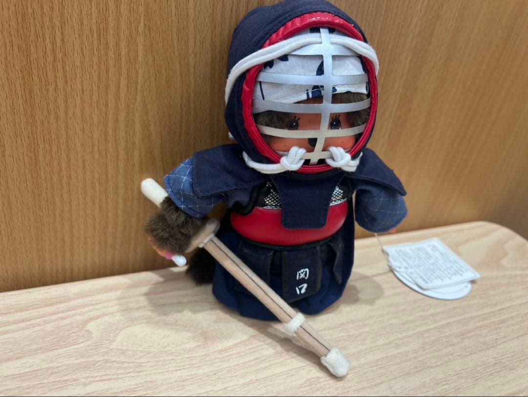 【タグ付き・希少】モンチッチ 剣道猿 人形 玩具 ぬいぐるみ 約20cm